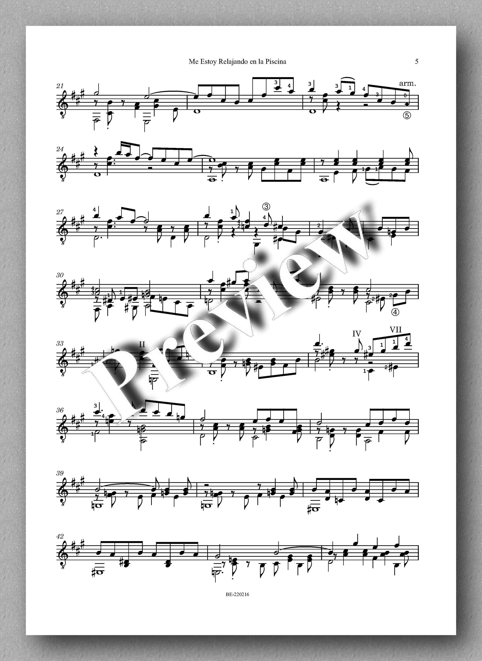 Vaughan, Me Estoy Relajando en la Piscina - Music score 2
