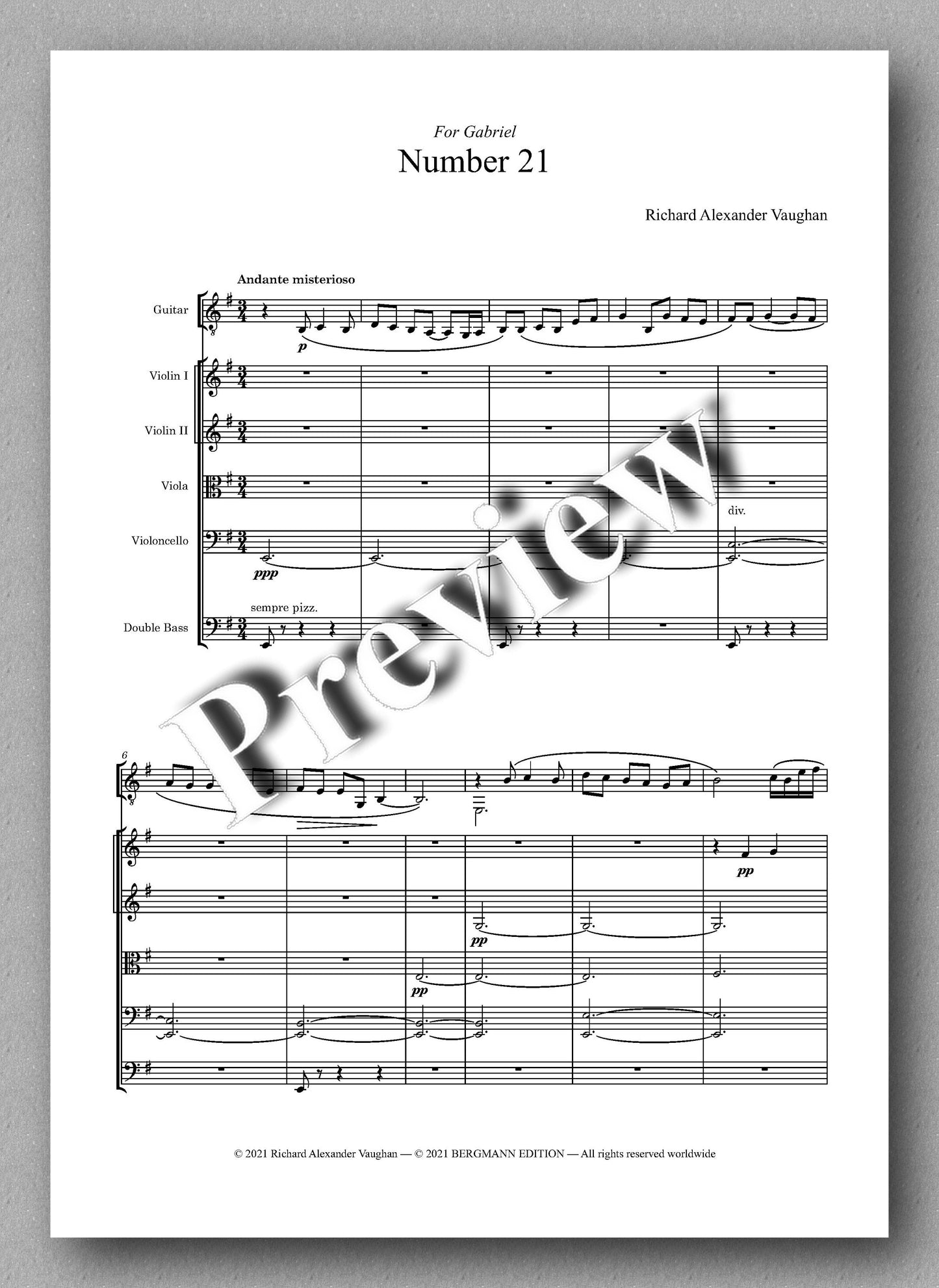 Vaughan - Number 21 - music score 1