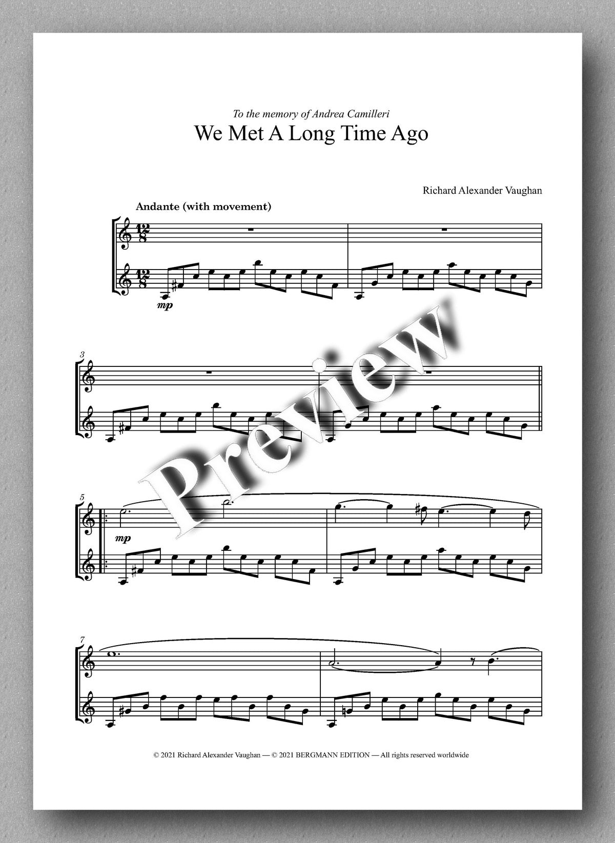 Vaughan, Two Pieces - music score 1