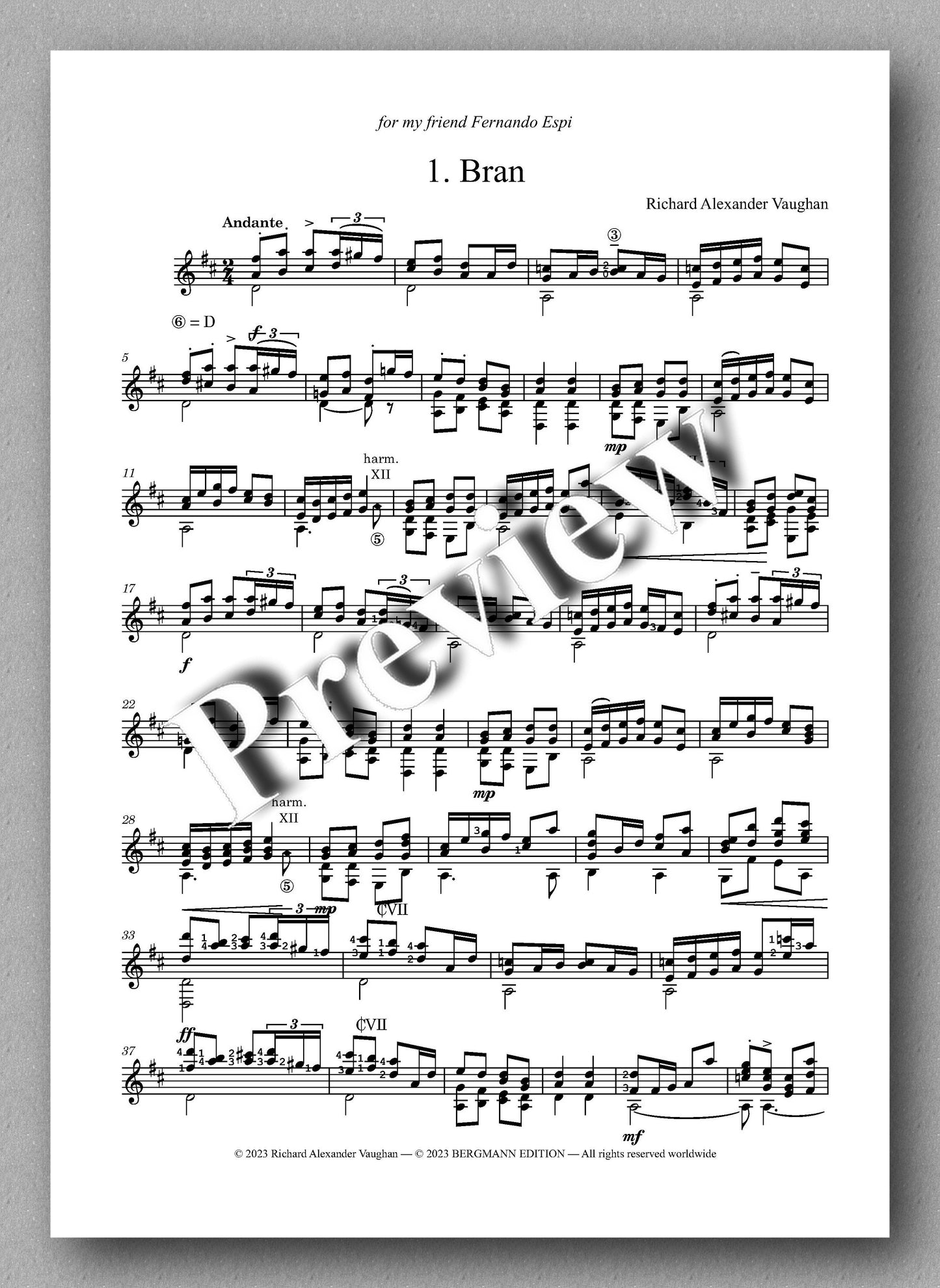 Richard Alexander Vaughan, Xixona Turrón - preview of the music score 1