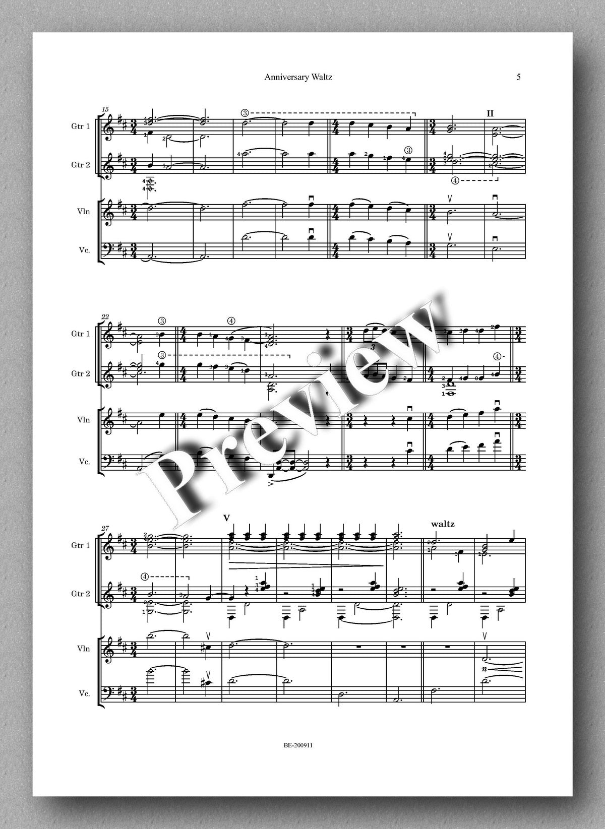 Weber, Anniversary Waltz - preview of the music score 2