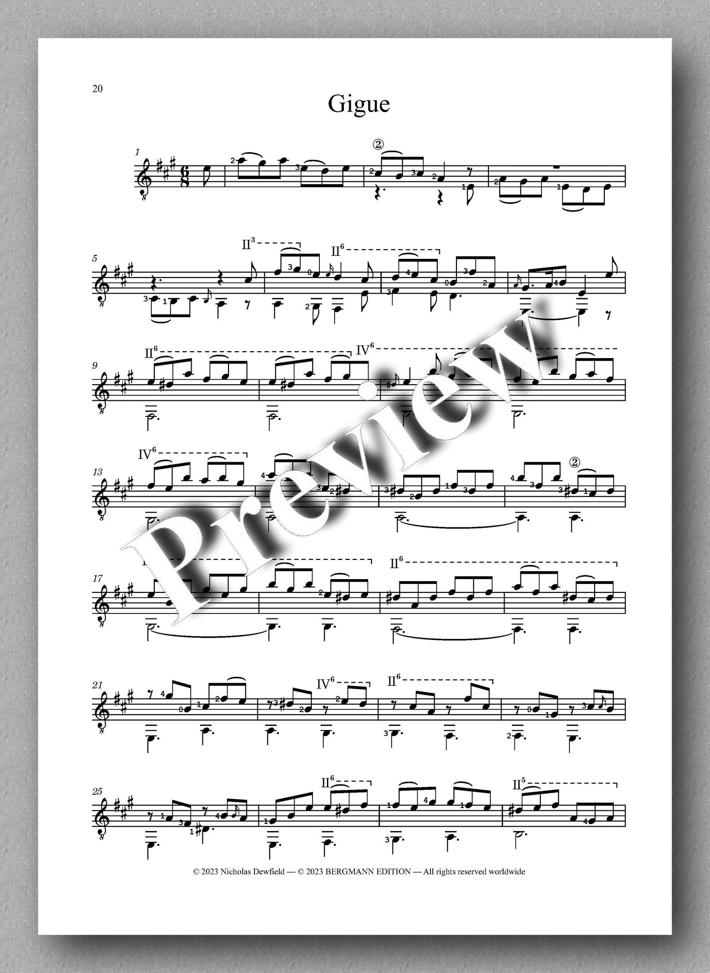Sylvius Leopold Weiss (1687-1750), Sonata No. 12 - preview of the Gigue