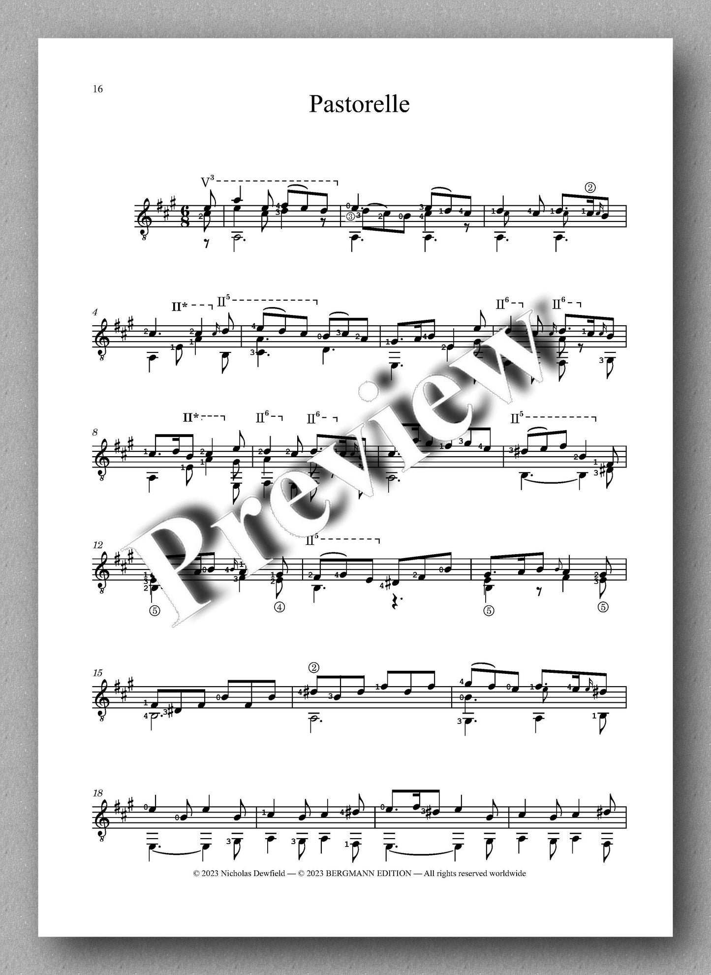 Sylvius Leopold Weiss (1687-1750), Sonata No. 16 - preview of the Pastorelle