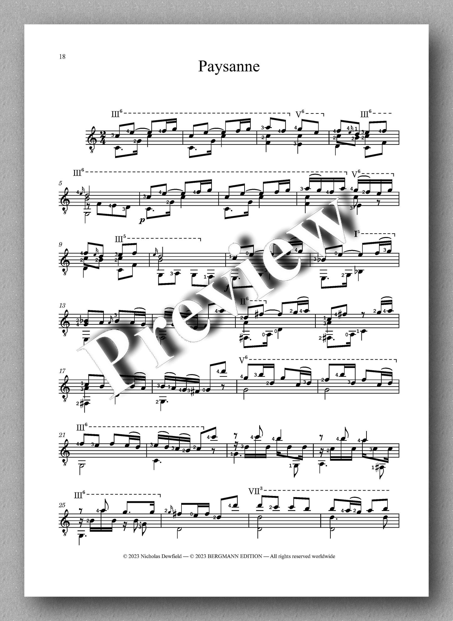 Sylvius Leopold Weiss (1687-1750), Sonata No. 17 - preview of the Paysanne