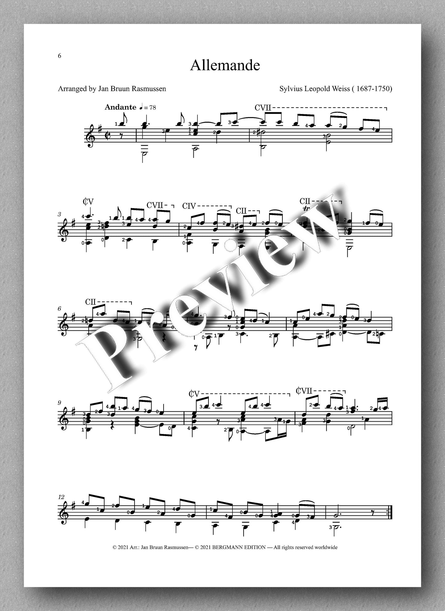 Weiss-Rasmussen, Dresden Suite no. 5 - music score 2