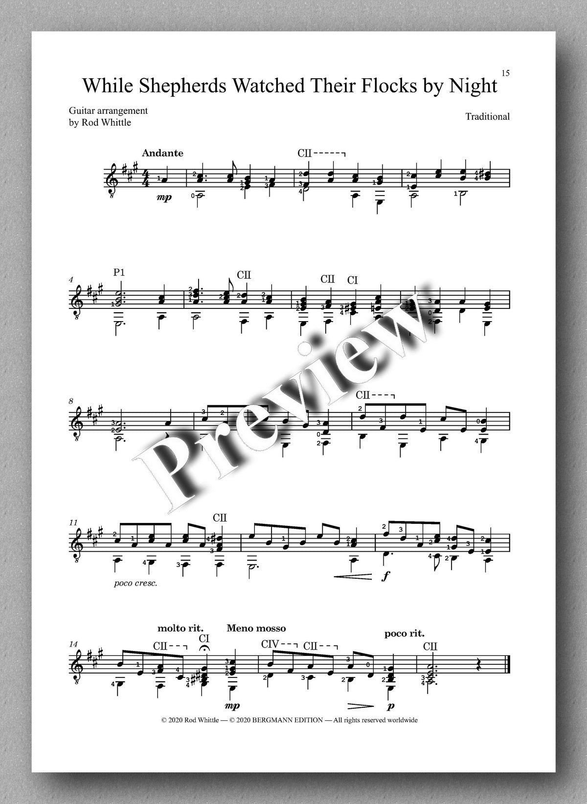 Whittlw, Christmas Carols - preview of the music score 5