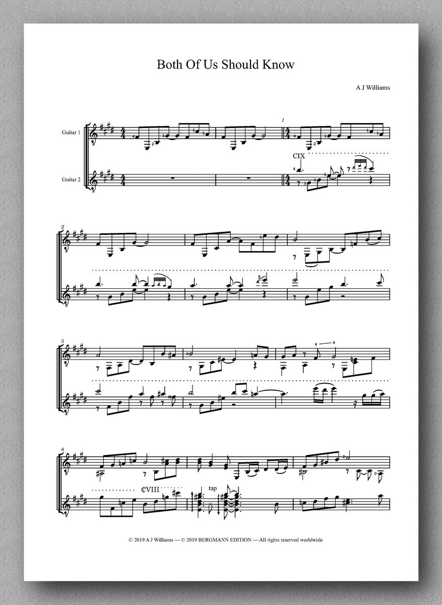 Williams, Both Of Us Should Know, Grace, She Walks - preview of the score 1