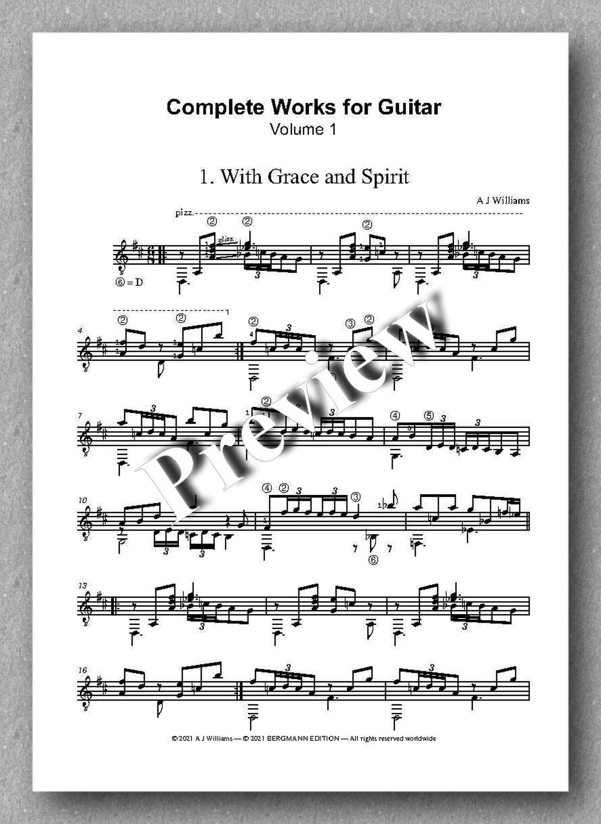 Williams, Complete Works, Volume 1 - music score 1