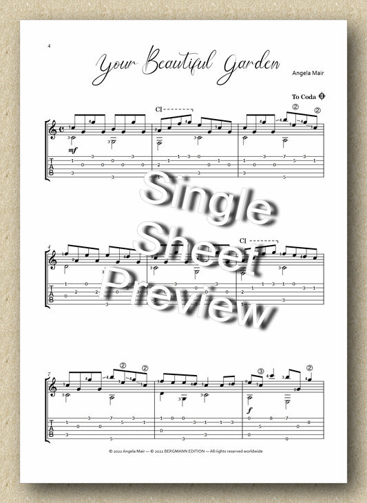 Angela Mair, Your Beautiful Garden (score and TAB)