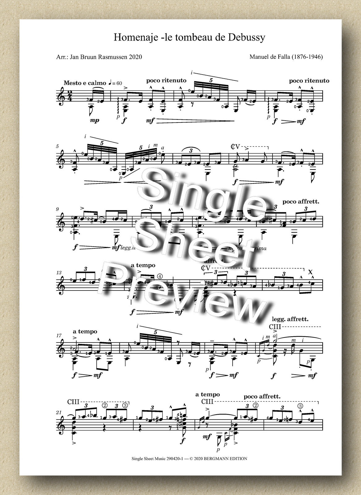 Homenaje -le tombeau de Debussy, Manuel de Falla - Preview of the music