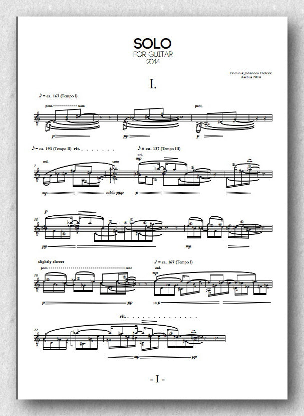 Dominik Johannes Dieterle - Solo for Guitar, guitar