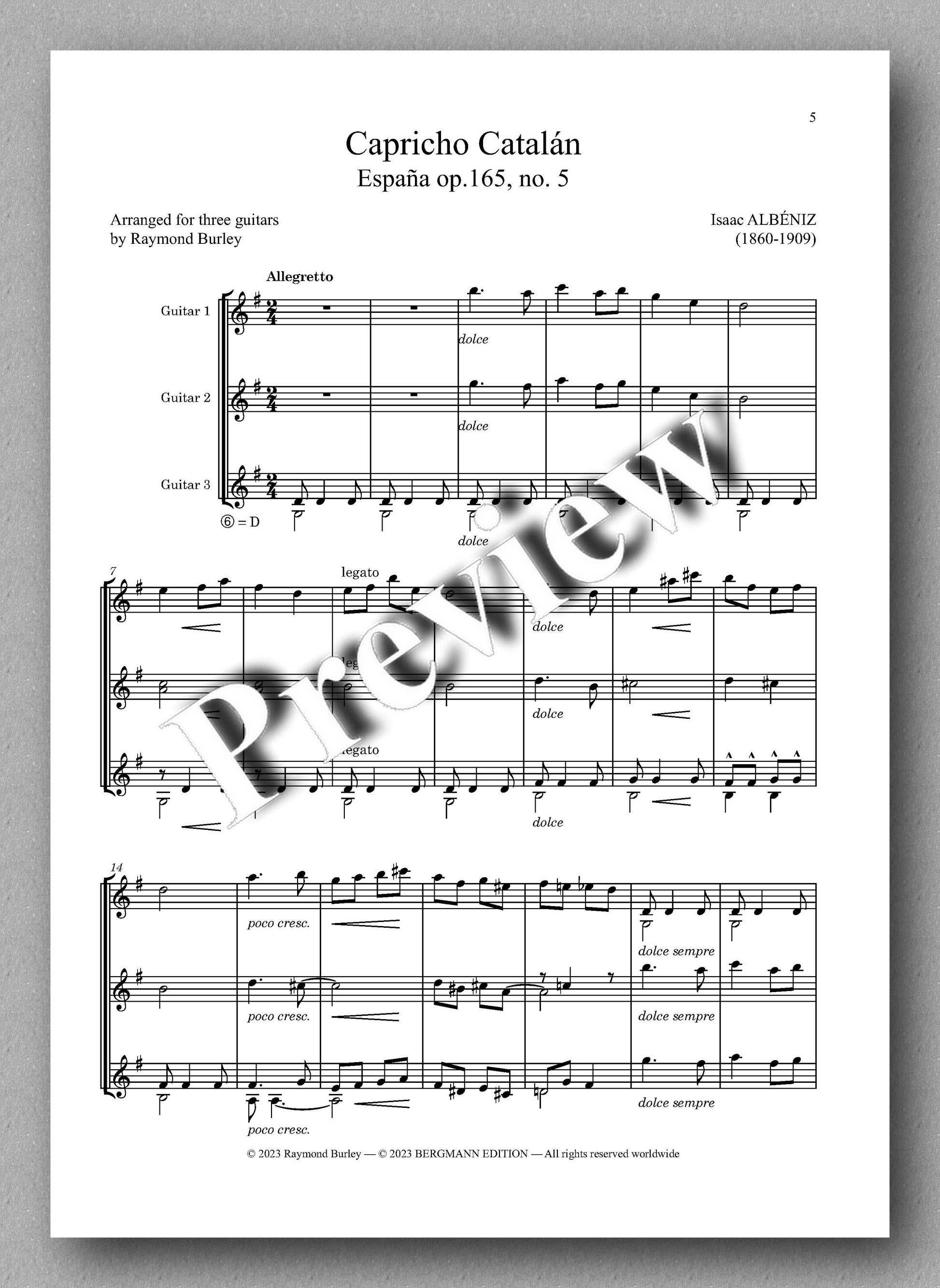Albéniz-Burley, Capricho Catalán - preview of the music score 1