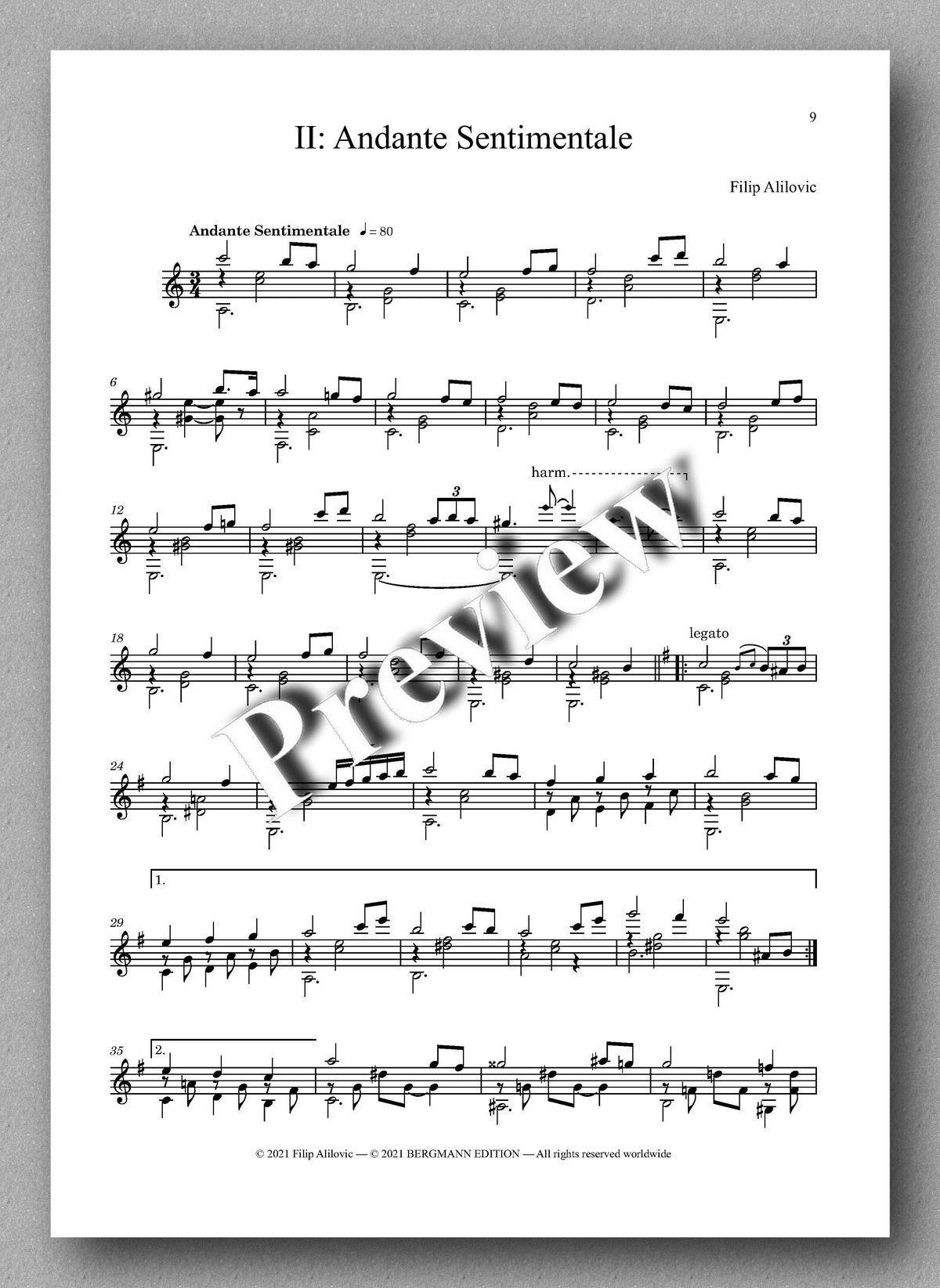Alilovic, Balkan Suite no. 1 - music score 2