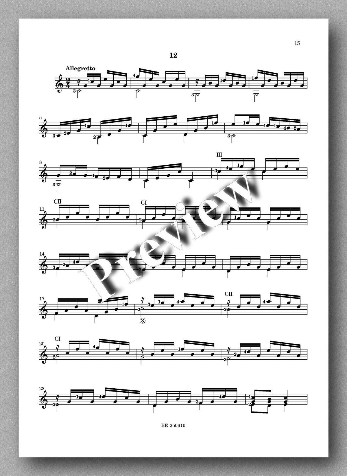 Adrian Andrei, Études à Sor - preview of the music score 4