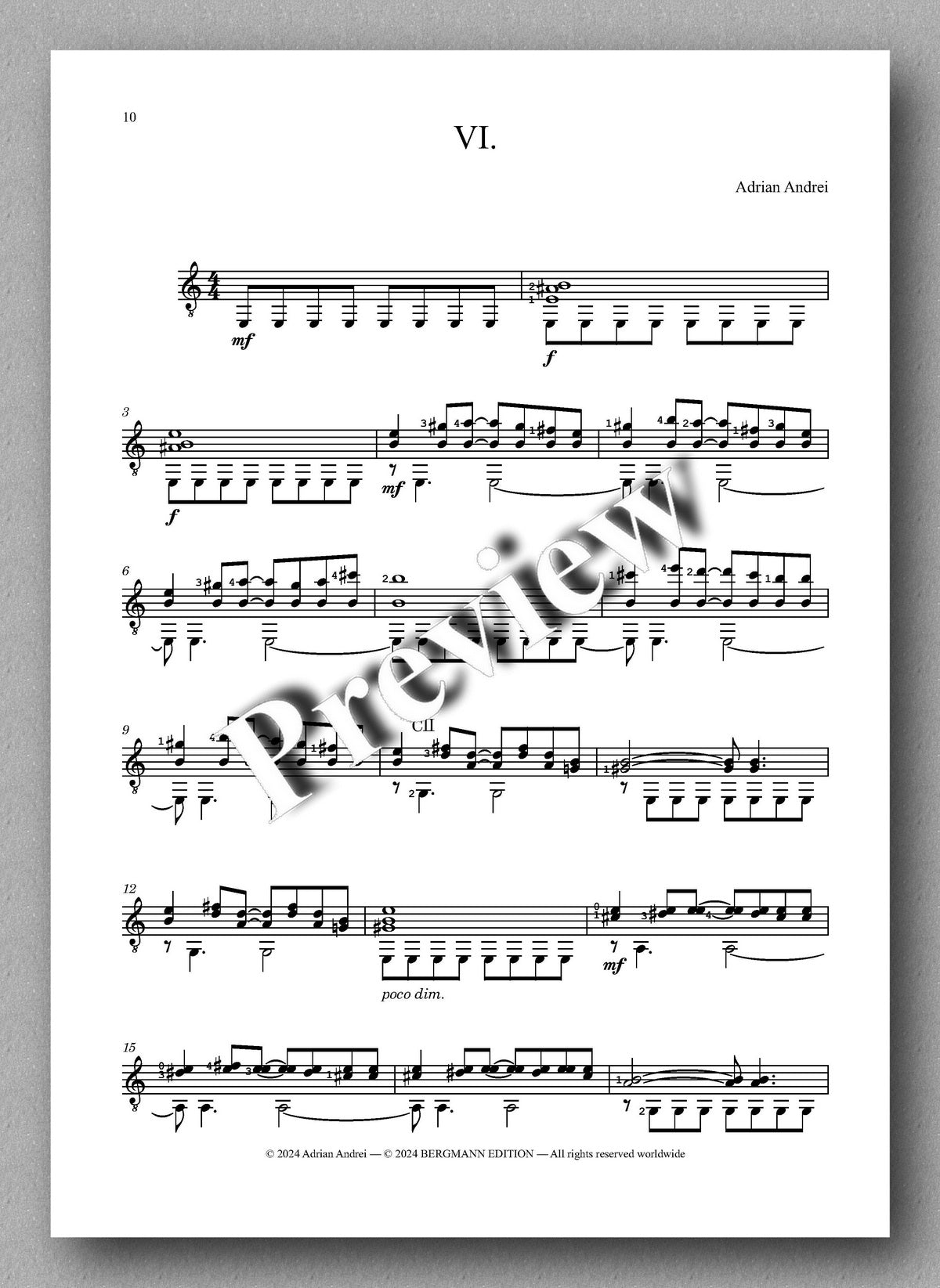 Adrian Andrei, Micro-suite imaginaire - preview of the music score 4