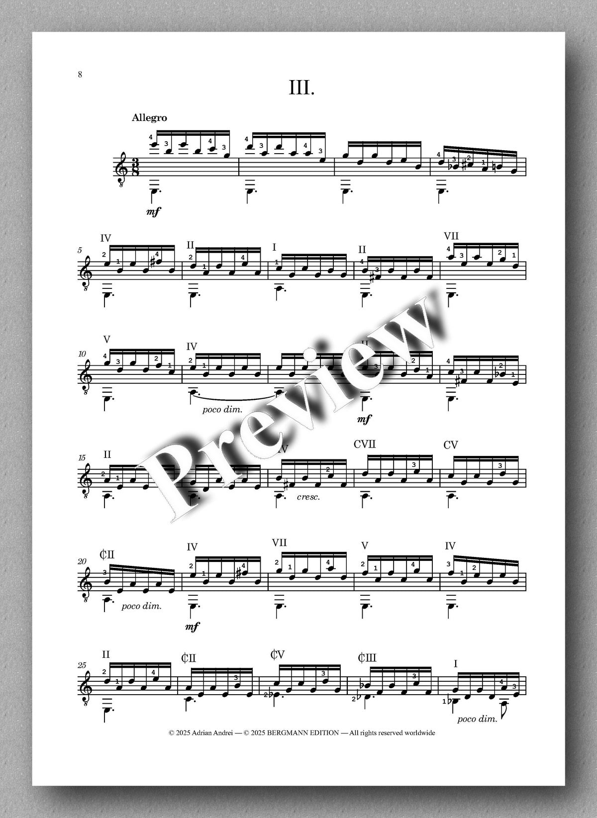 Adrian Andrei, Trois études d’arpèges - preview of the music score 3