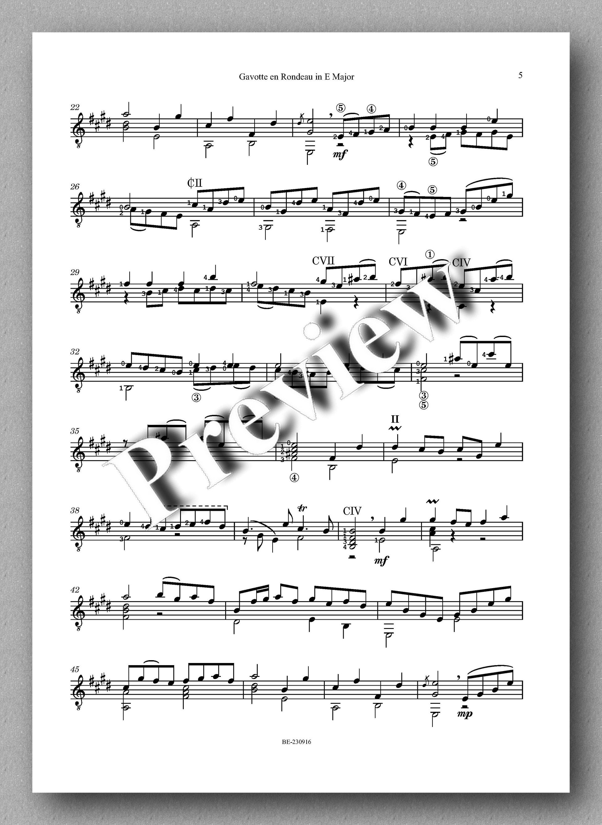 J.S.Bach, Gavotte en Rondeau in E Major, BWV 1006 - preview of the music score 2