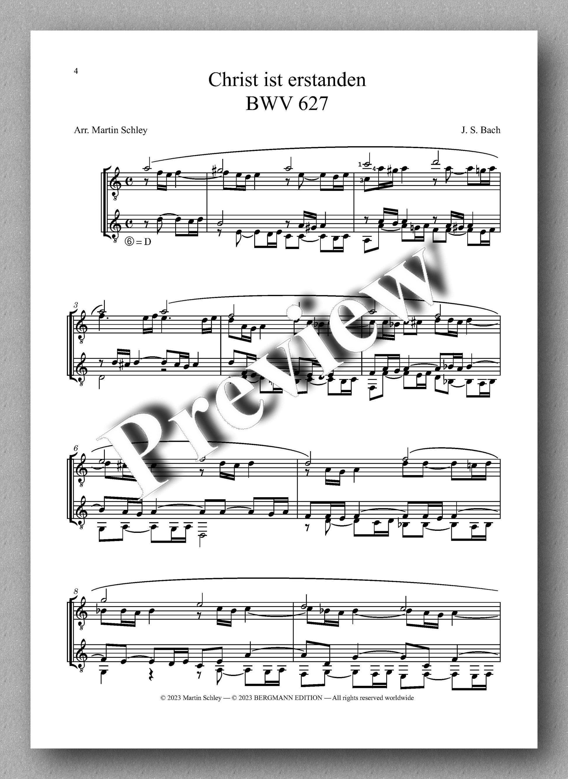 J.S. Bach, Christ ist erstanden, BWV 627 - Preview of the music score 1