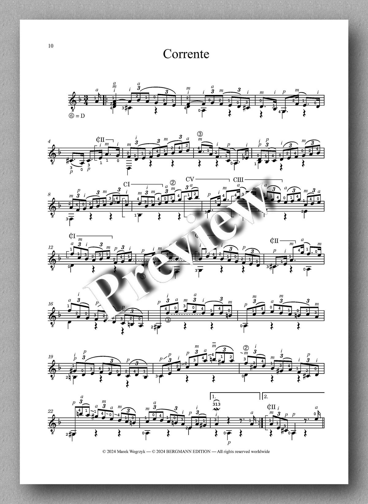 J.S.Bach, Suite n°2 BWV 1004 - preview of the music score 2