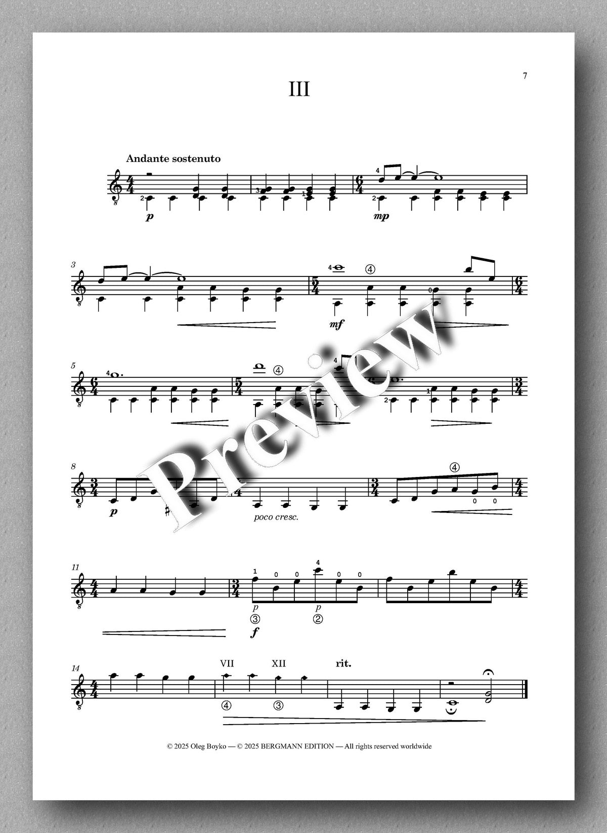 Sheet music with musical notation on a white background