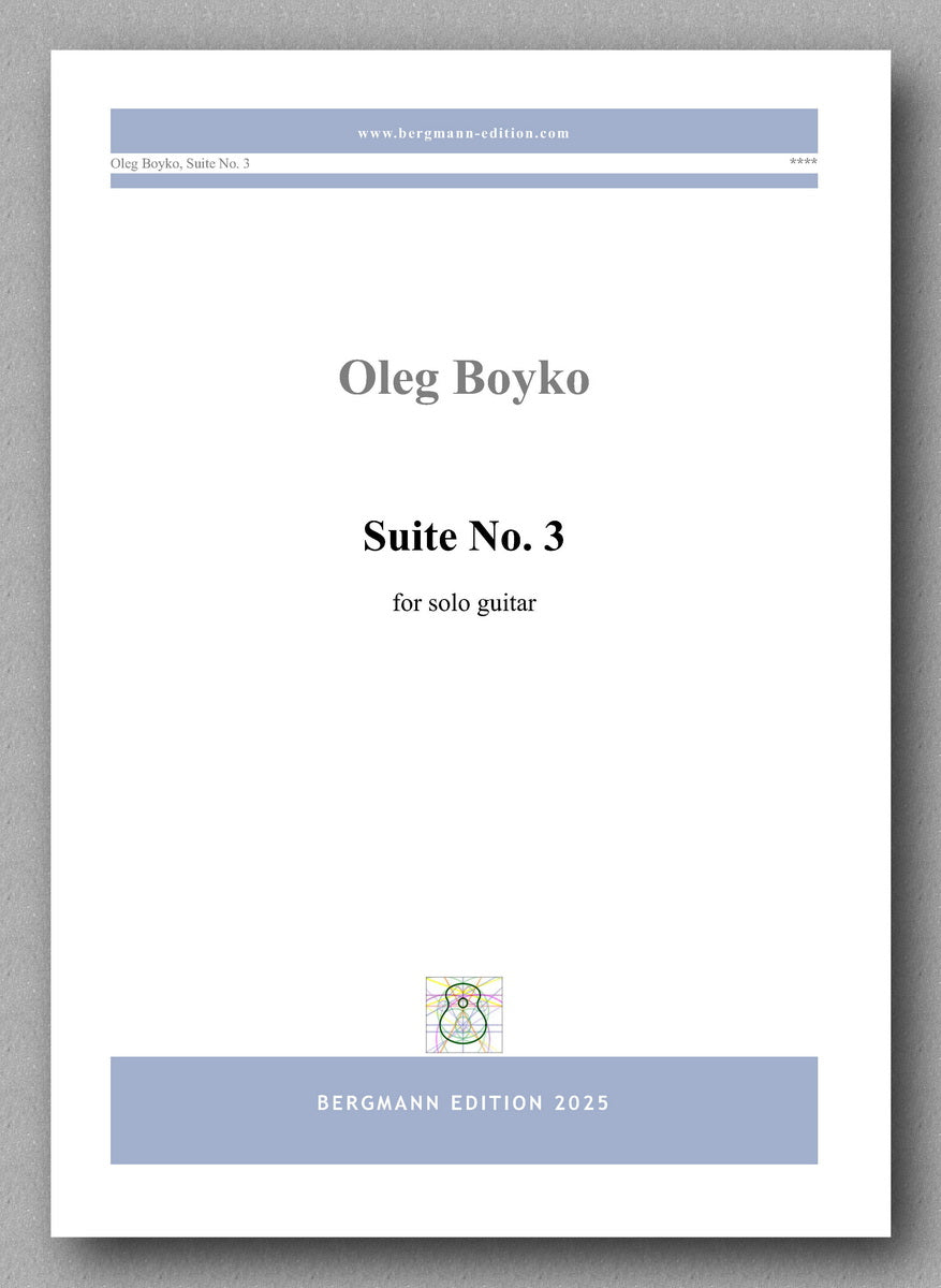 Sheet music cover for 'Suite No. 3' by Oleg Boyko with Bergmann Edition branding.