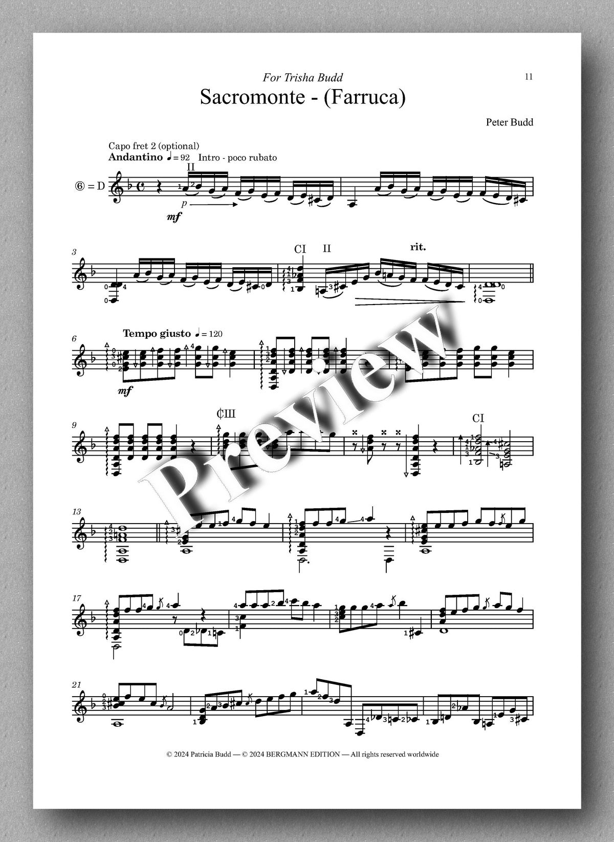 Peter Budd, Suite Andaluza - preview of the music score 2