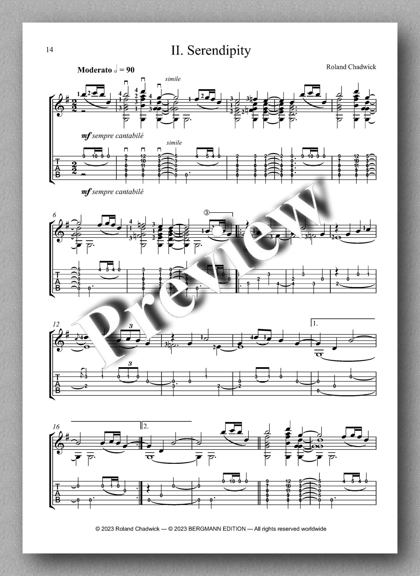 Roland Chadwick, Carabella Suite - preview of the music score 2