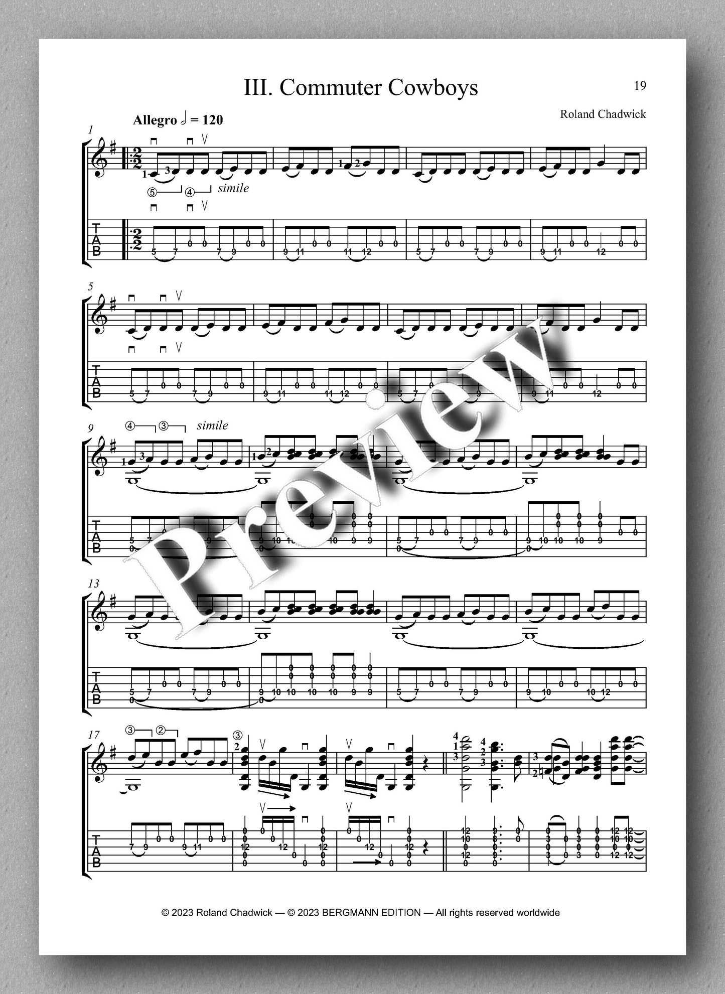 Roland Chadwick, Carabella Suite - preview of the music score 3