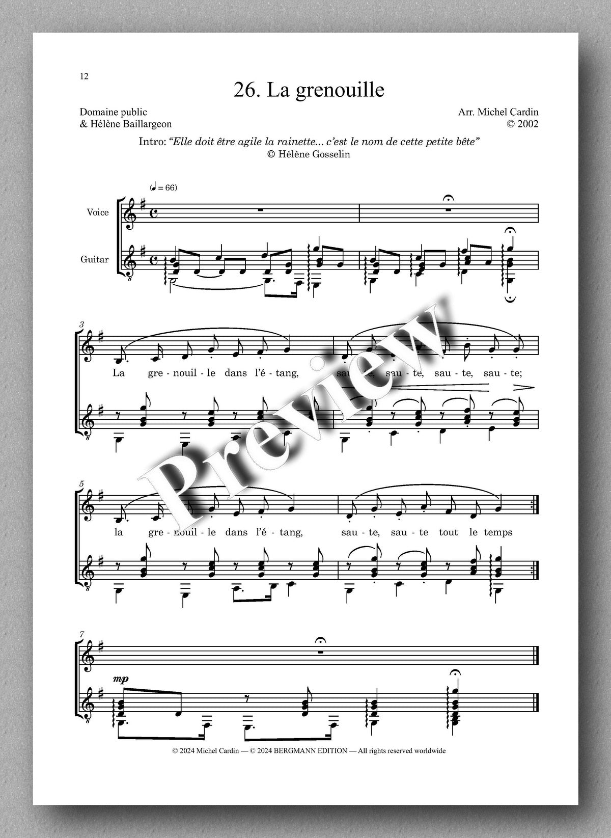 Michel Cardin, Le Canard de Gaspard, vol. 2 - preview of the music score 2