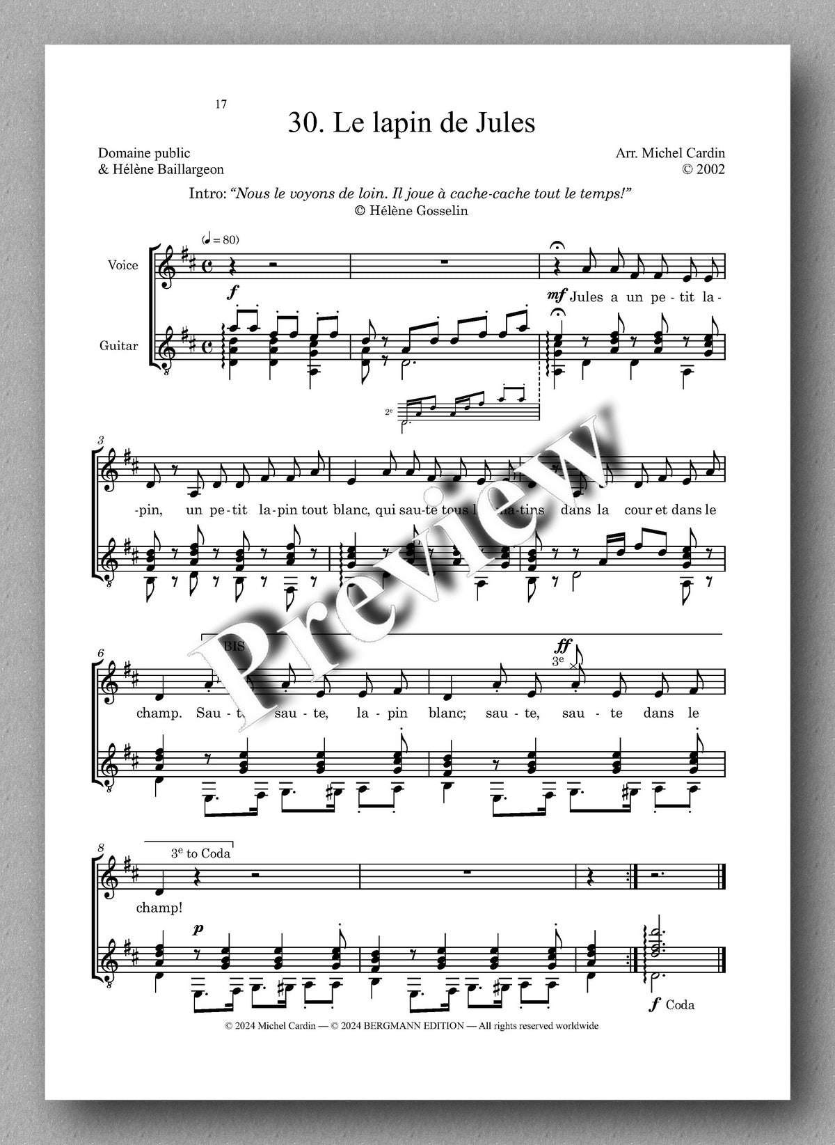 Michel Cardin, Le Canard de Gaspard, vol. 2 - preview of the music score 3