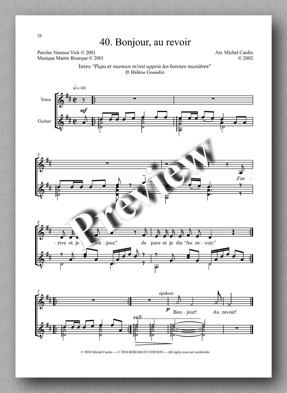 Michel Cardin, Le Canard de Gaspard, vol. 2 - preview of the music score 4