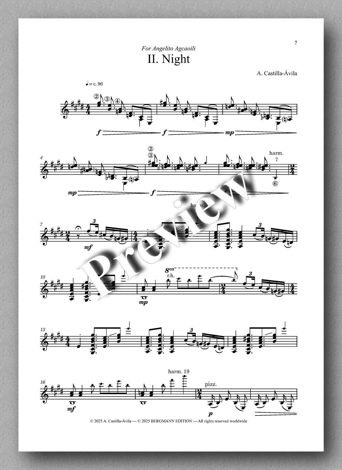 Agustin Castilla-Ávila, Downtown Tempe - preview of the music score 2