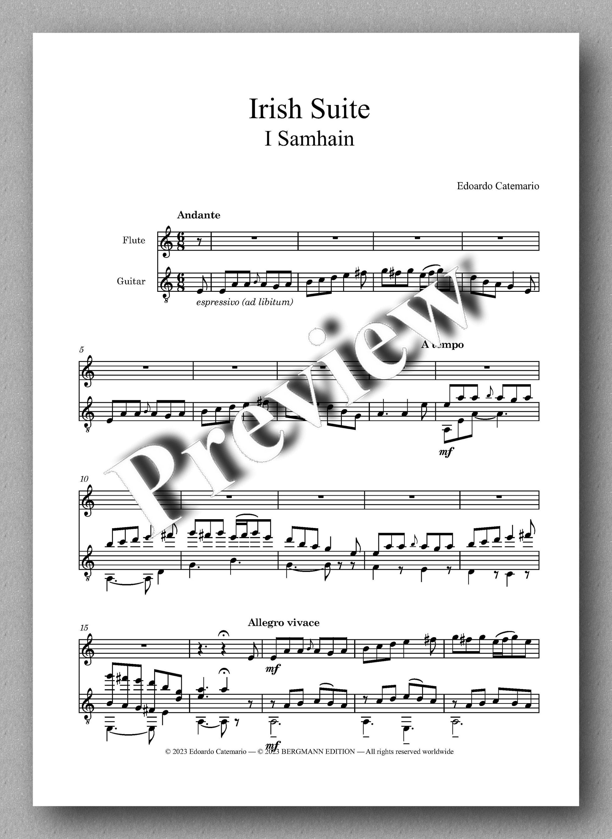 Edoardo Catemaro, Irish Suite - preview of the Music score 1