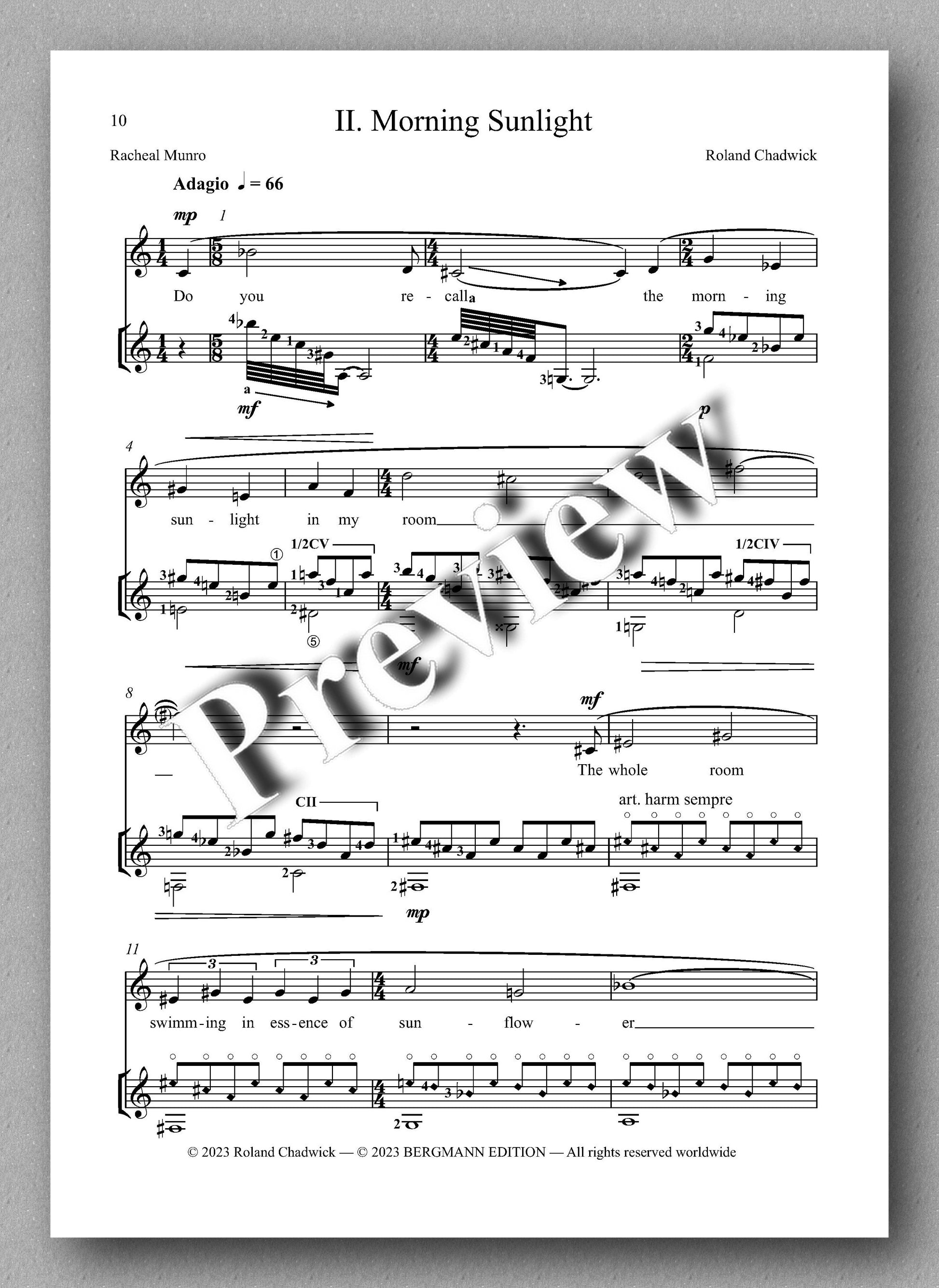 Roland Chadwick, Like Honey Thickly Golden - preview of the music score 2