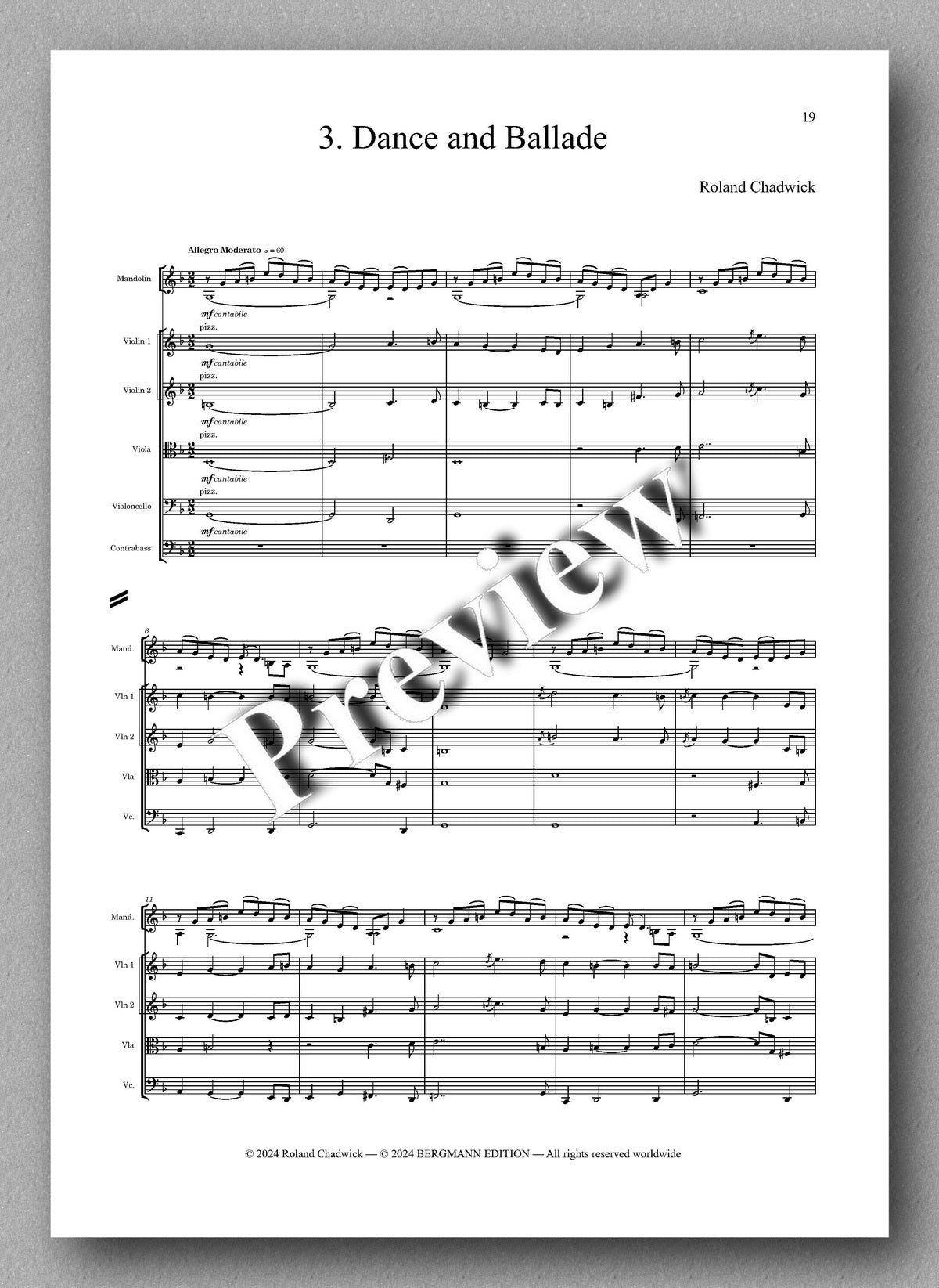 Roland Chadwick, Mandolin Concerto, "Diana of the Uplands" - preview of the score 4