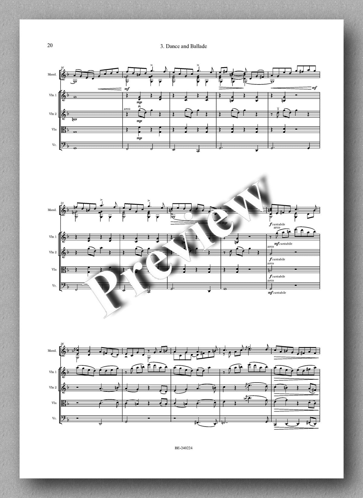 Roland Chadwick, Mandolin Concerto, "Diana of the Uplands" - preview of the score 5