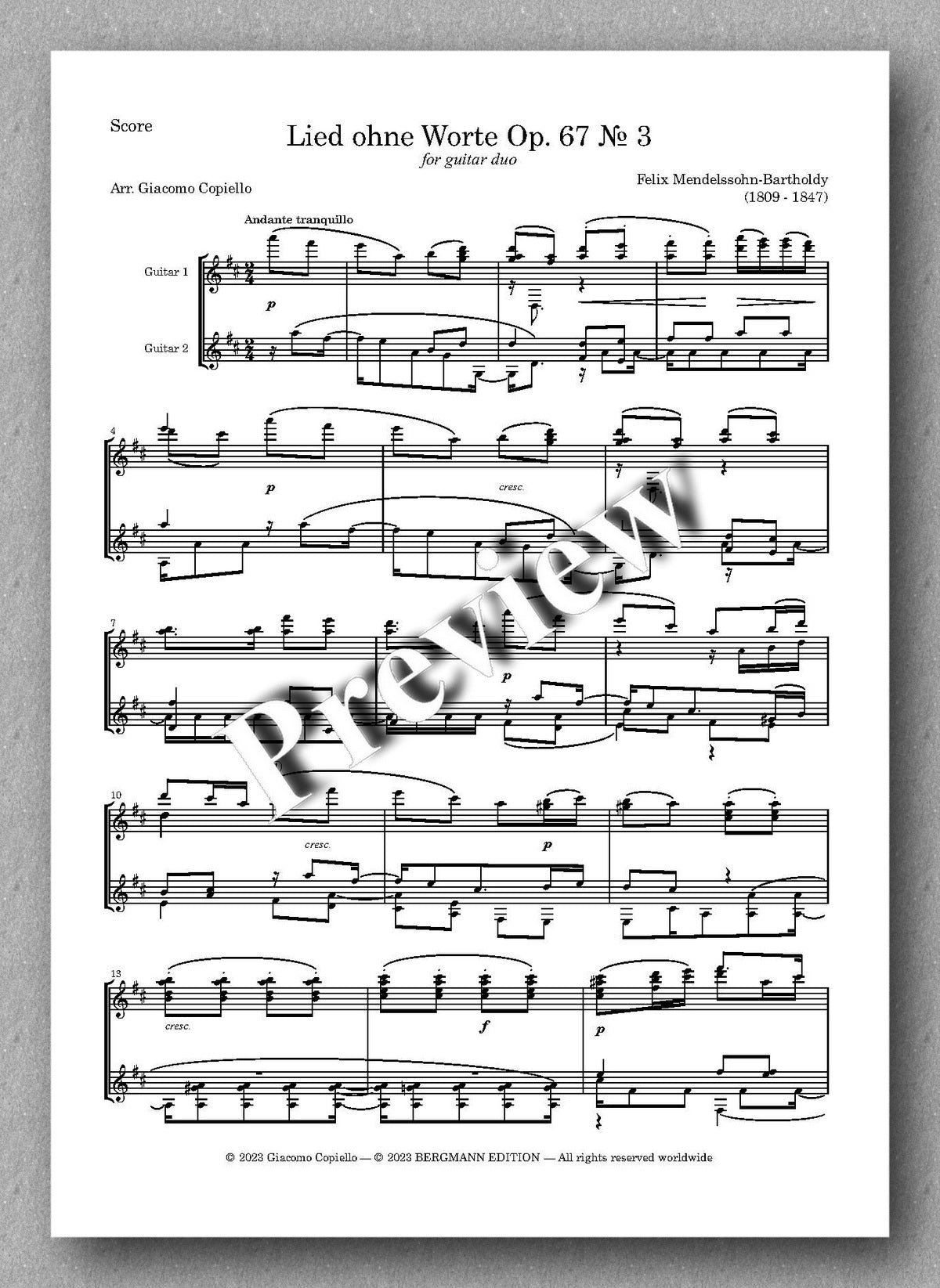 Lieder vol. 4, by Felix Mendelssohn - preview of the music score 2