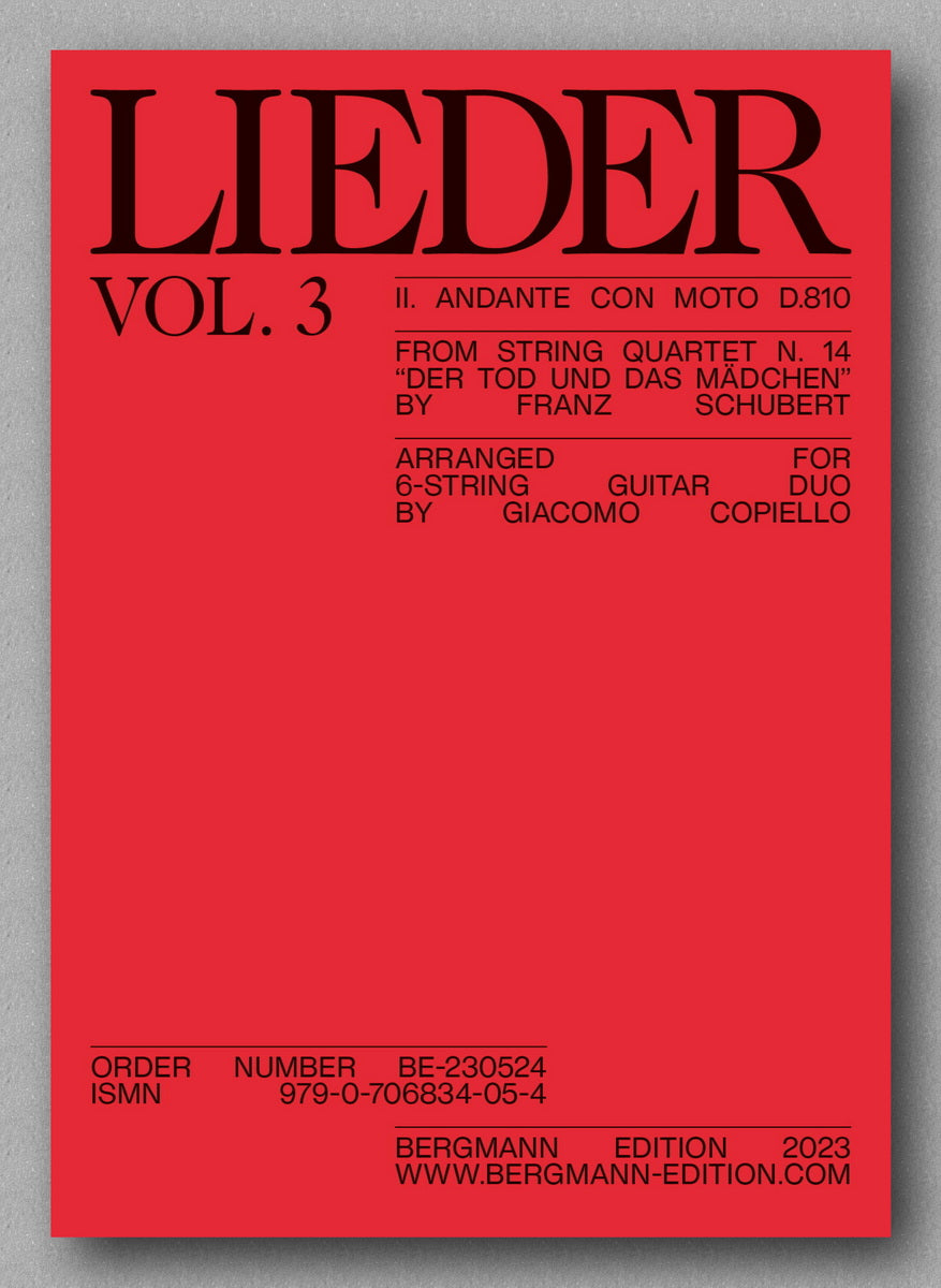 Lieder vol. 3, by Franz Schubert  - preview of the cover.