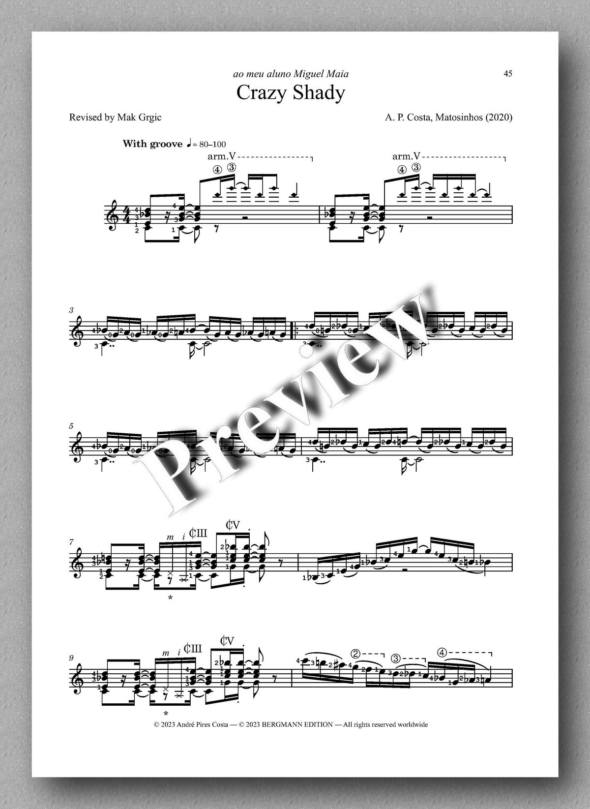 André Pires Costa,  20 Studies for Performance, Op. 20 - preview of the music score 4