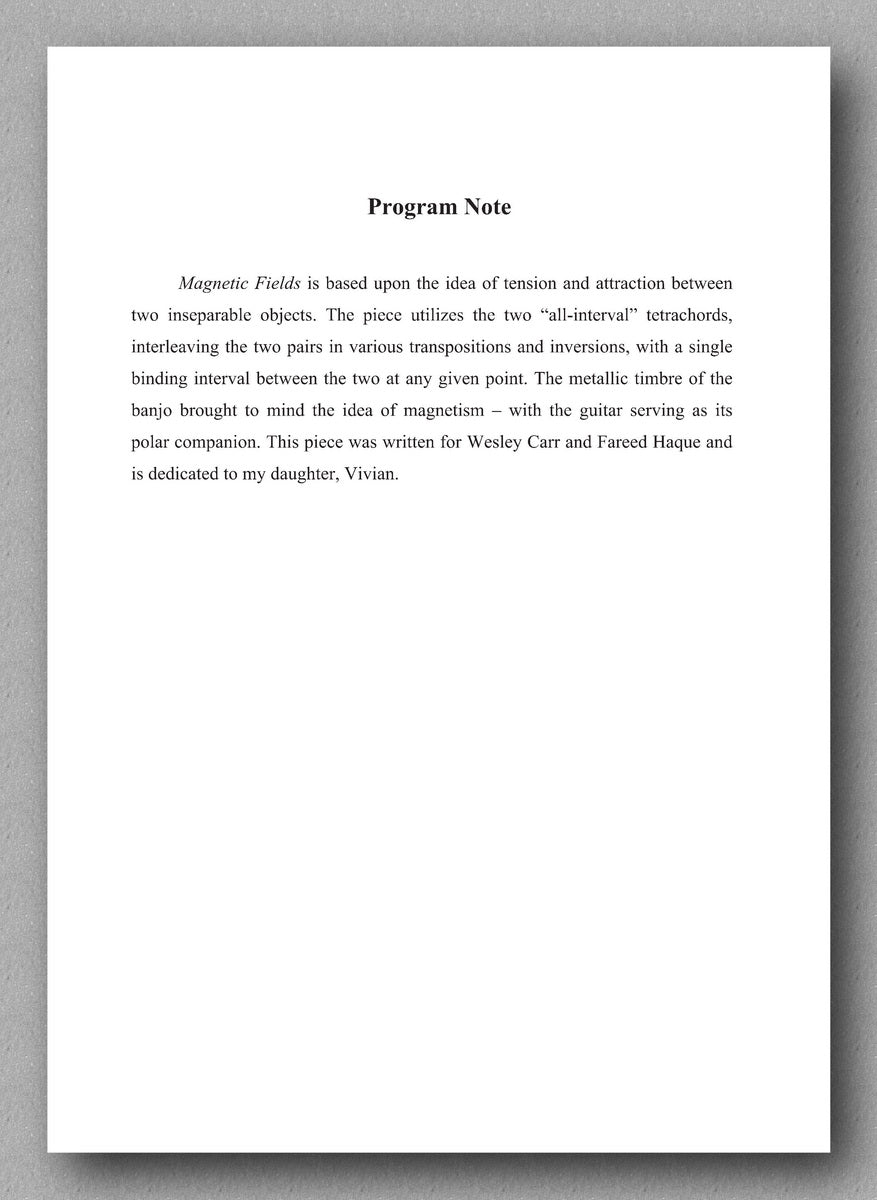 Magnetic Fields by David DeVasto - preview of the program note