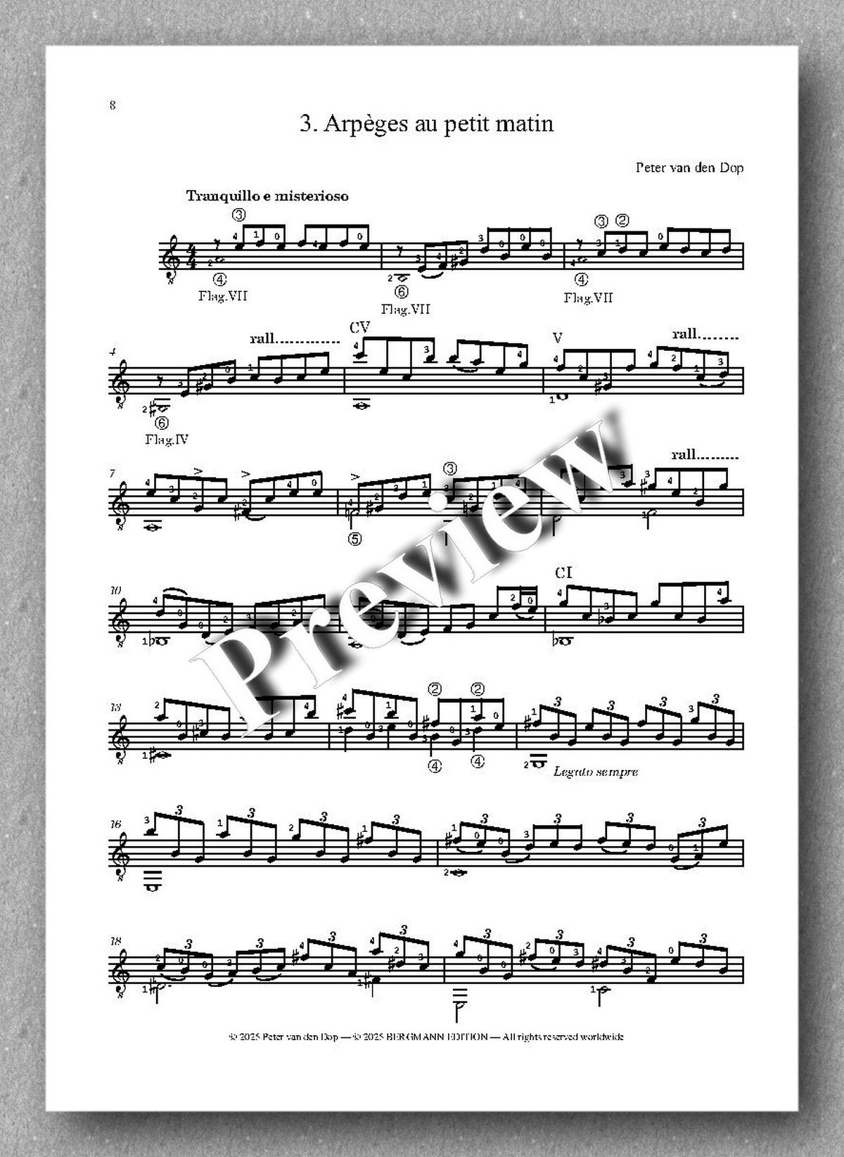 Suite de la nuit by Peter van den Dop, preview of the music score 3