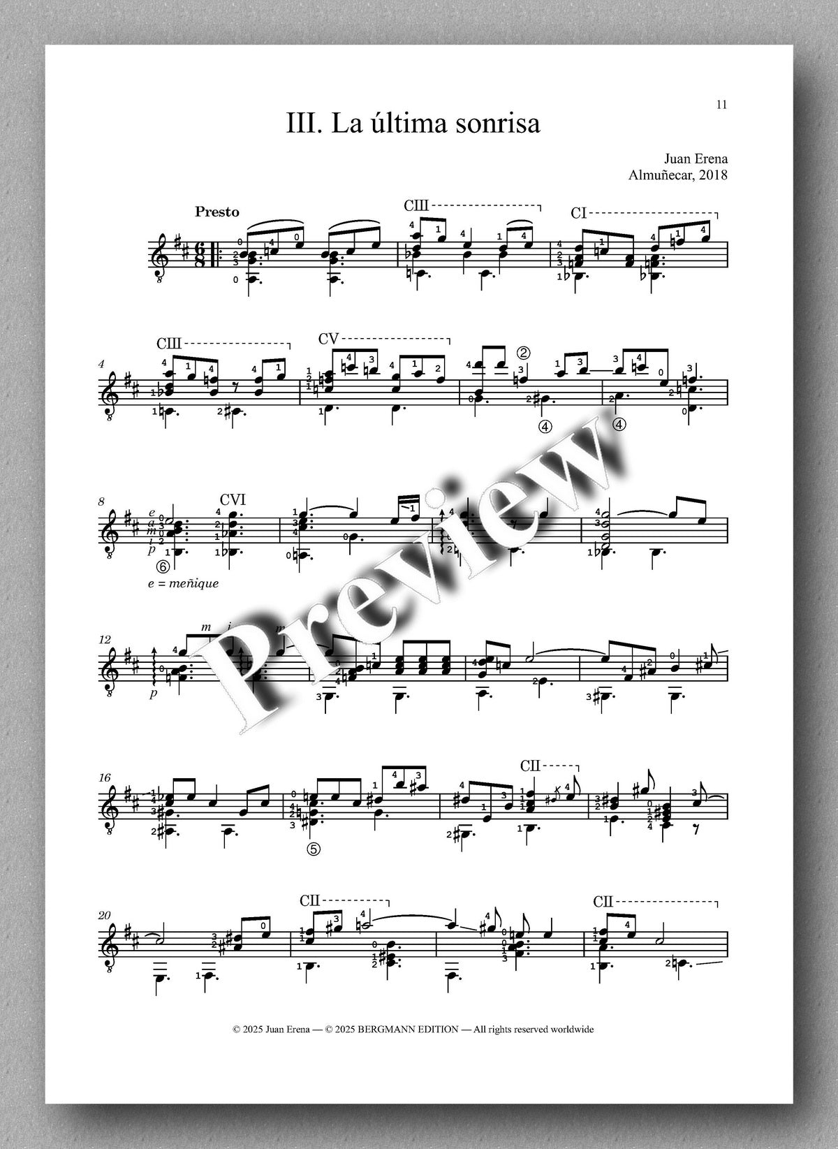 Juan Erena, Sarkis - preview of the music score 3