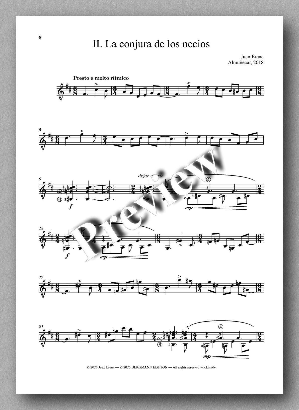 Juan Erena, Sarkis - preview of the music score 2
