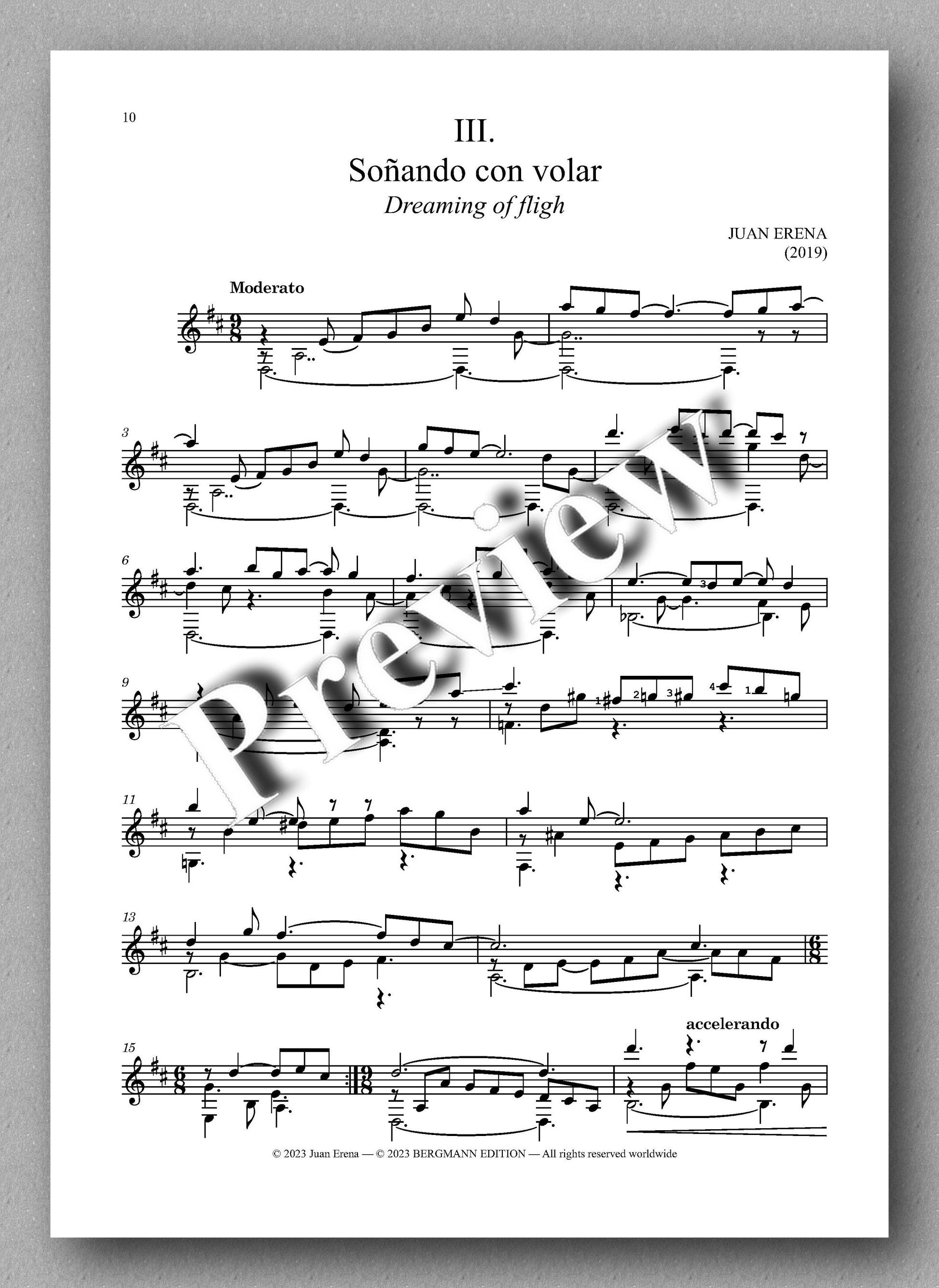Juan Erena, Sonata IV, (Alas rotas - Broken Wings) - preview of the music score 3