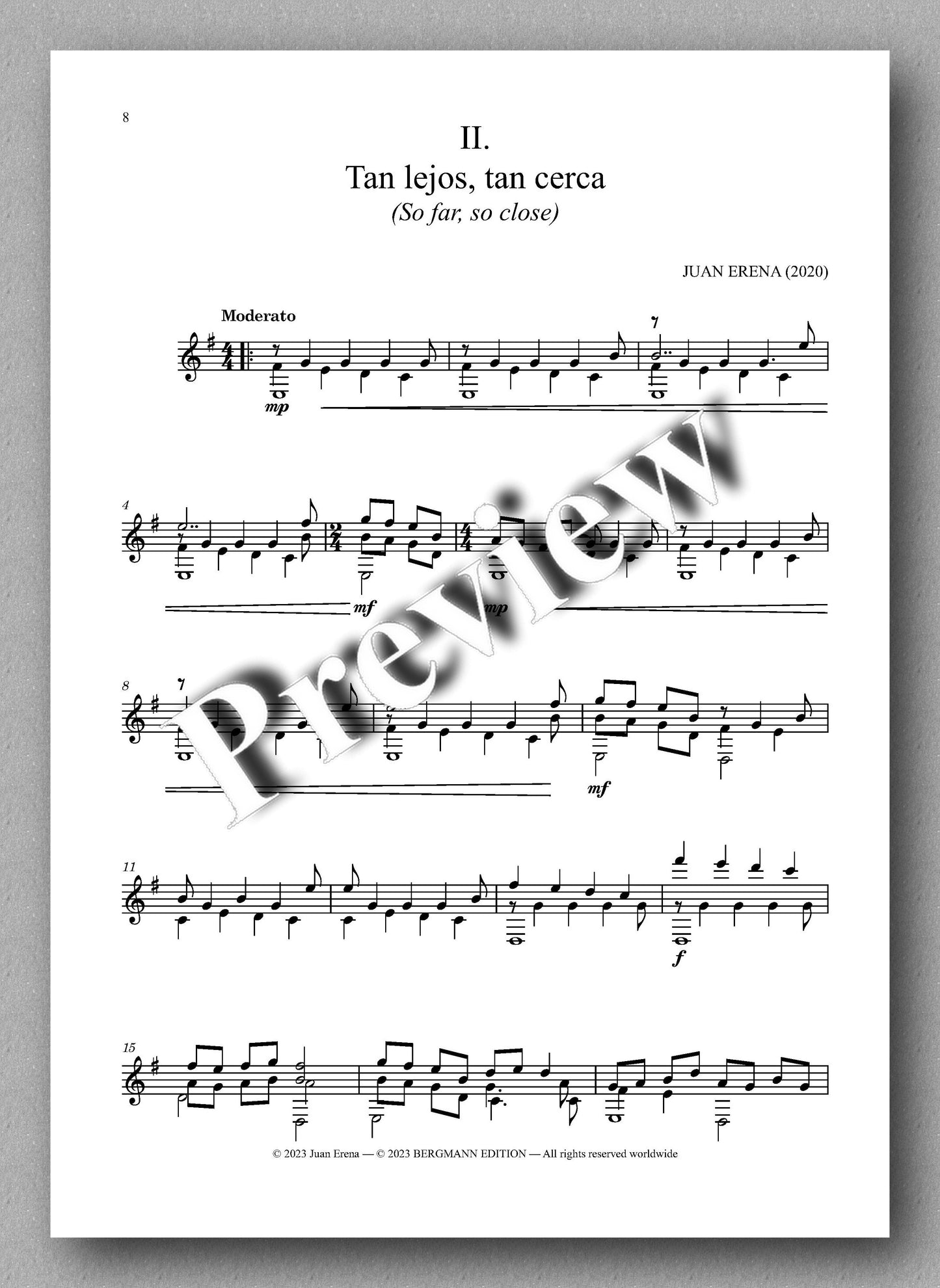 Juan Erena, Sonata IV, (Alas rotas - Broken Wings) - preview of the music score 2