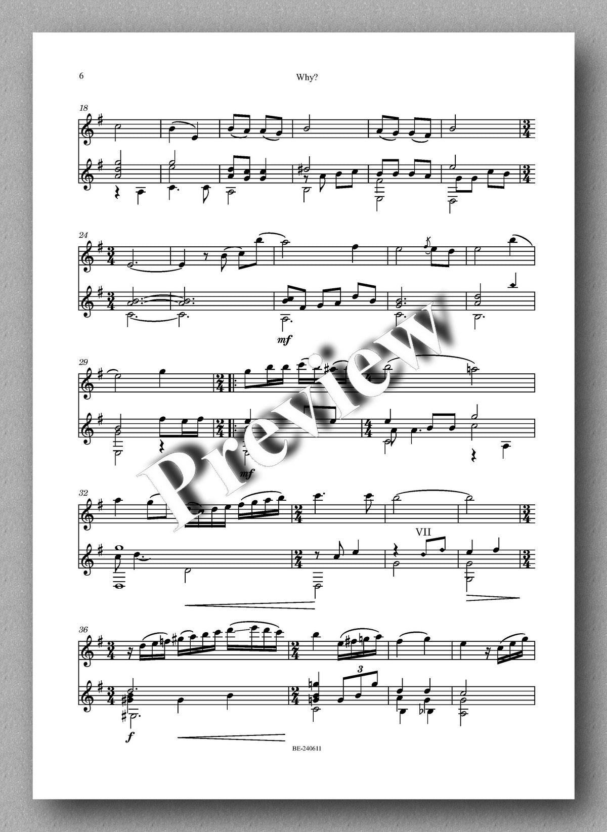 Juan Erena, Why? - preview of the music score 2