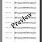A sheet music page containing melodic minor scales with a large diagonal 'preview' watermark across the centre, shown on a grey  background.