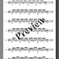 A sheet music page containing arpeggios, displayed on a white page with a grey background and a diagonal 'preview' watermark.