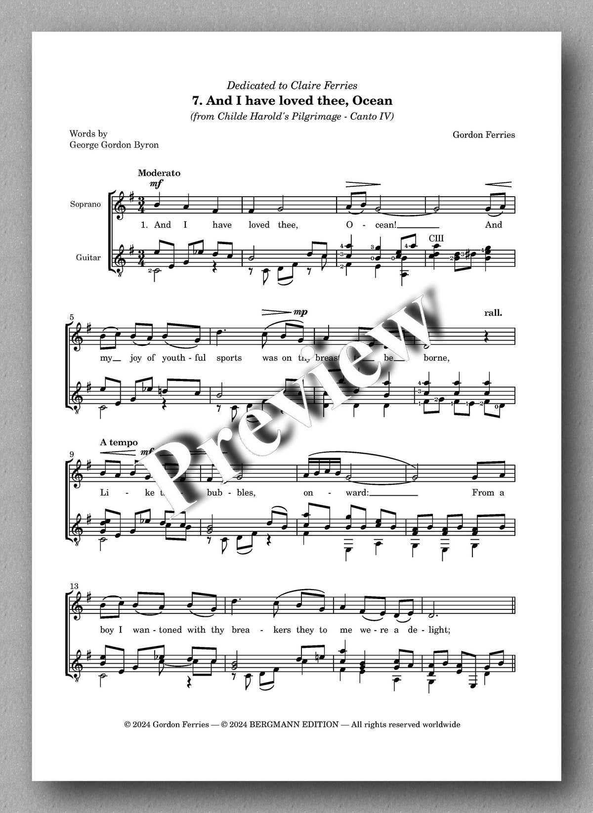 Gordon Ferries, Sun of the Sleepless - preview of the music score 4