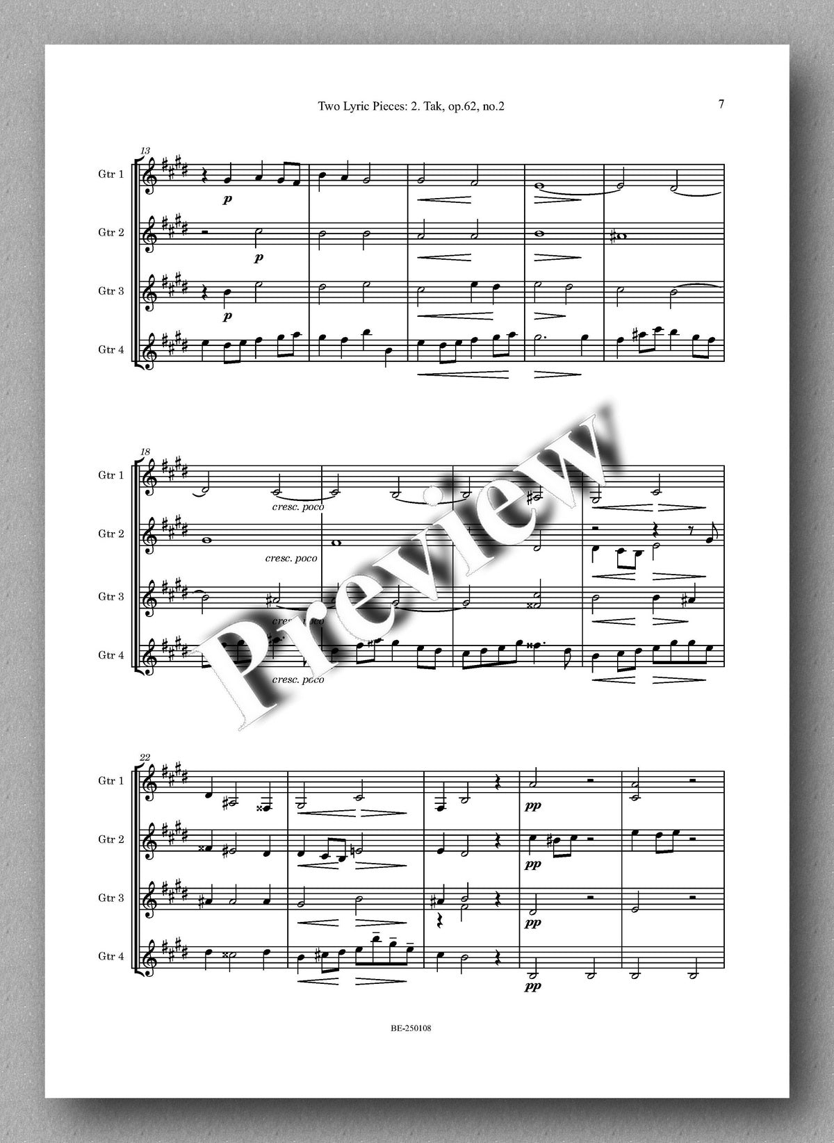 Edward Grieg, Two Lyric Pieces - preview of the music score 3